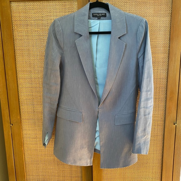Central Park West Blue Tailored Blazer - Picture 2 of 8